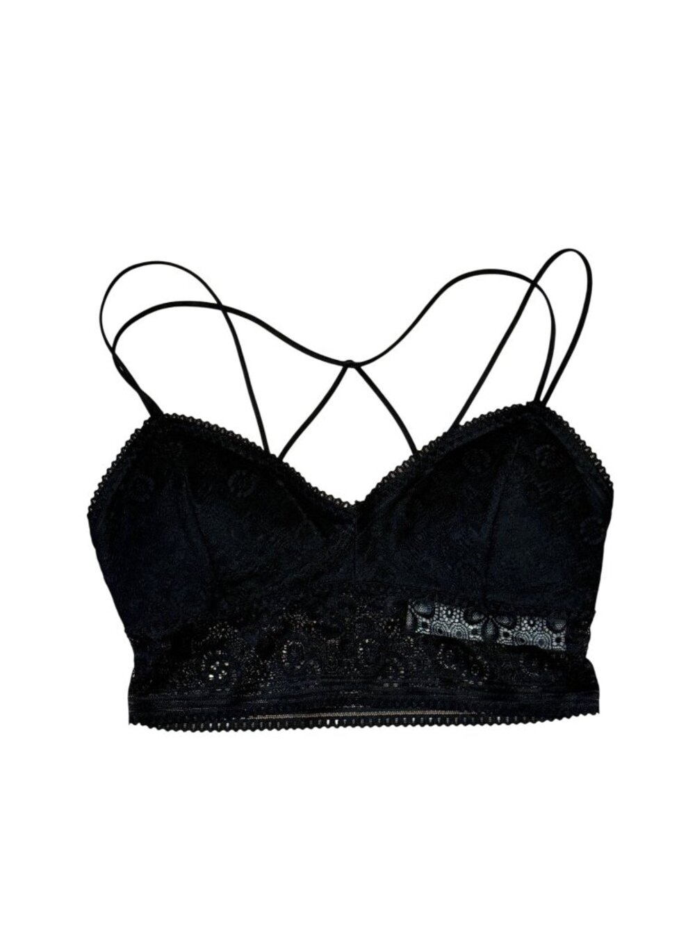 Gilly Hicks Black Lace Bralette With Strappy Back Size Small New With Tags
